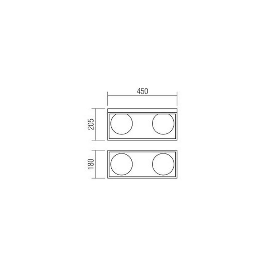 Redo 01-3054 - Iluminação de teto ZODIAC 2xE14/28W/230V