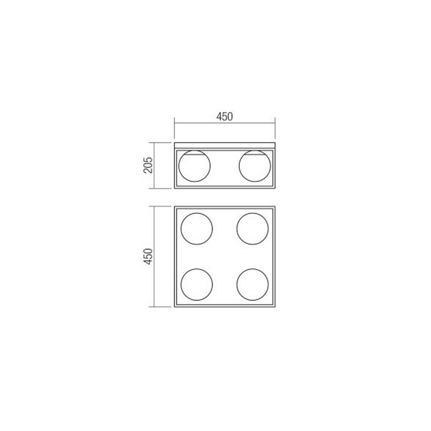 Redo 01-3055 - Iluminação de teto ZODIAC 4xE14/28W/230V