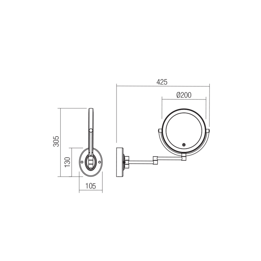 Redo 01-3087 -Espelho de maquilhagem LED regulável SELFIE LED/7W/230V 3000/4000/6000K branco