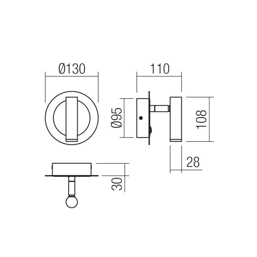 Redo 01-3090 - Foco de parede LED CLOSER LED/6W/230V preto