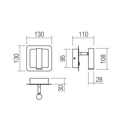 Redo 01-3091 - Foco de parede LED CLOSER LED/6W/230V branco