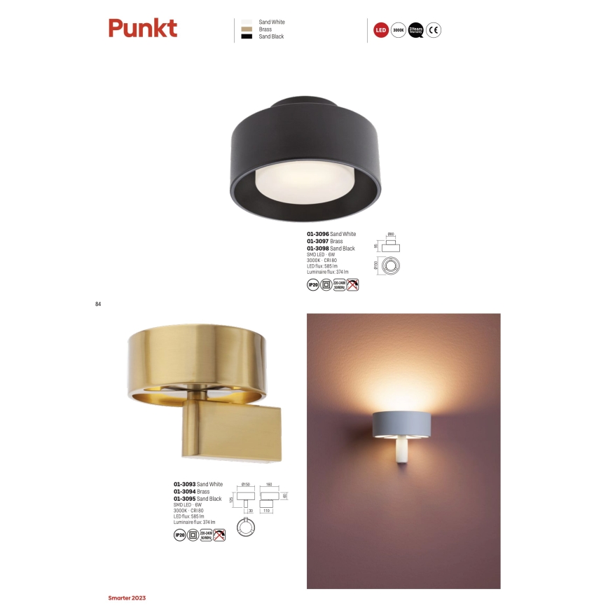 Redo 01-3096 - Iluminação de teto LED PUNKT LED/6W/230V branco