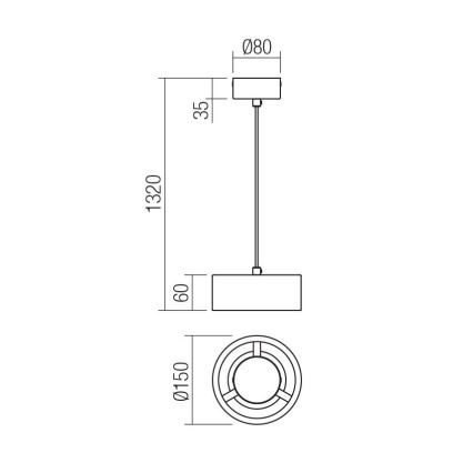 Redo 01-3100 - Candeeiro suspenso LED PUNKT LED/6W/230V diâmetro 15 cm latão