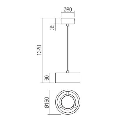 Redo 01-3101 - Candeeiro suspenso LED PUNKT LED/6W/230V diâmetro 15 cm preto