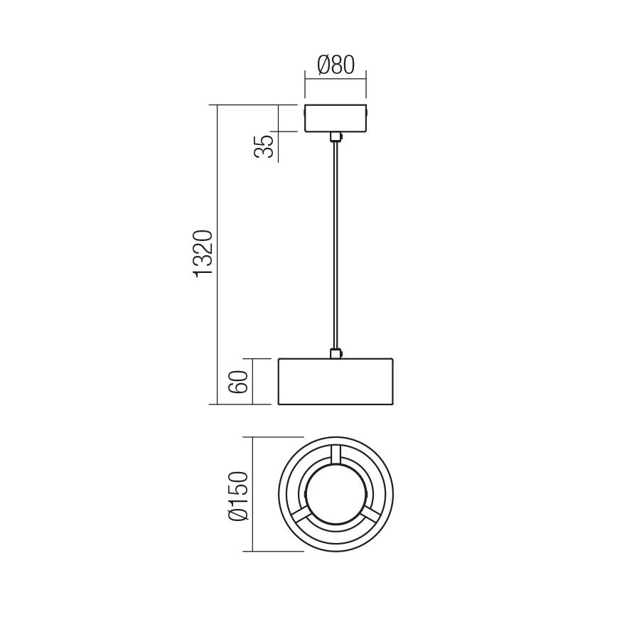 Redo 01-3101 - Candeeiro suspenso LED PUNKT LED/6W/230V diâmetro 15 cm preto