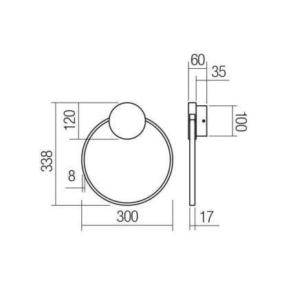 Redo 01-3102 - Iluminação de parede LED ATOM LED/11W/230V diâmetro 30 cm