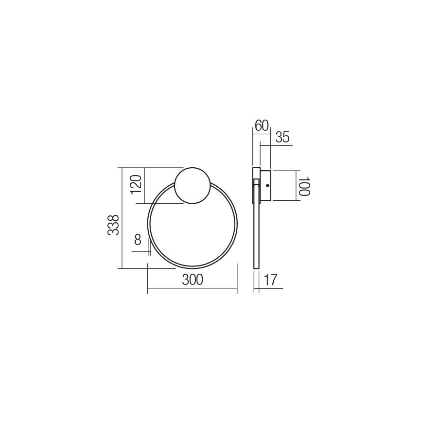 Redo 01-3102 - Iluminação de parede LED ATOM LED/11W/230V diâmetro 30 cm