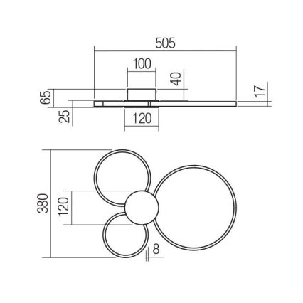 Redo 01-3105 - Iluminação de teto LED ATOM LED/20W/230V