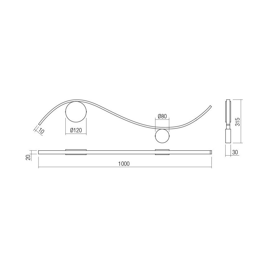 Redo 01-3112 - Iluminação de parede LED WAVE LED/11W/230V latão