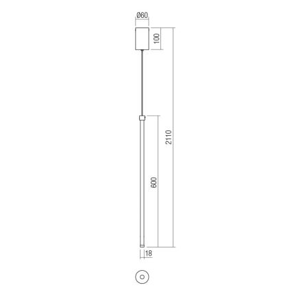 Redo 01-3116 - Candelabro suspenso LED TABOO LED/9W/230V preto