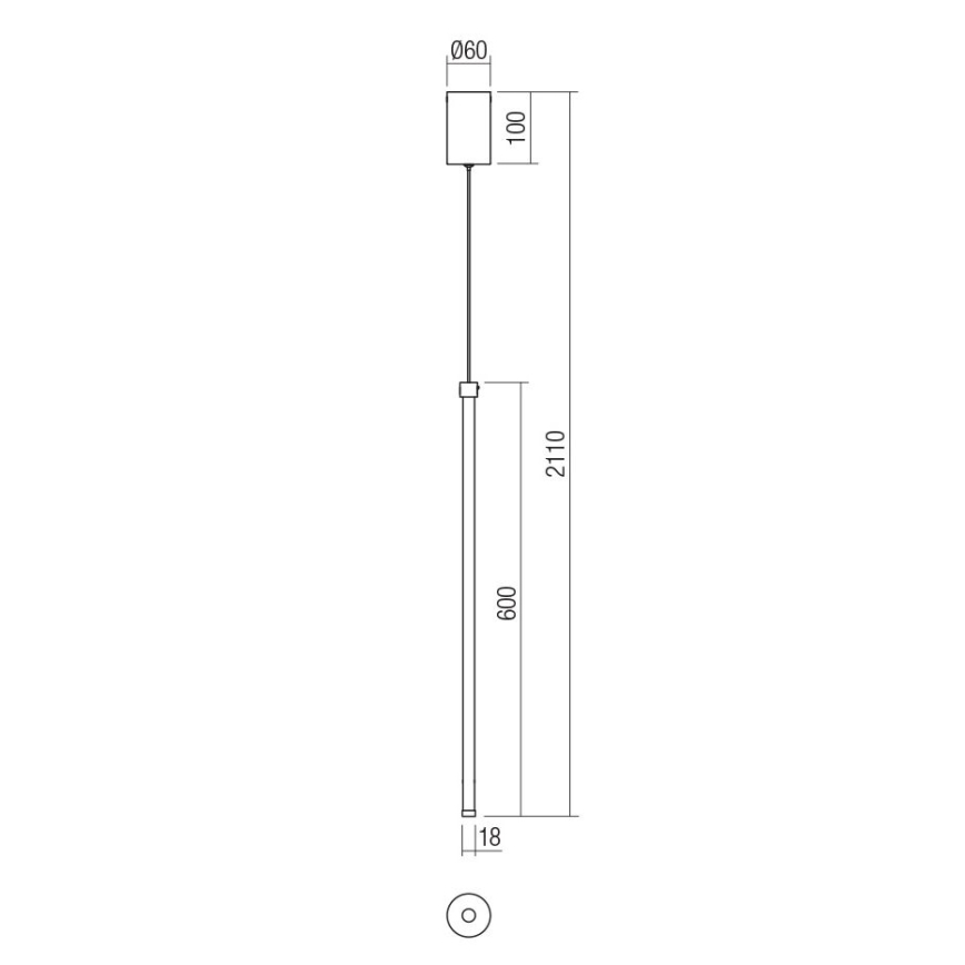 Redo 01-3116 - Candelabro suspenso LED TABOO LED/9W/230V preto