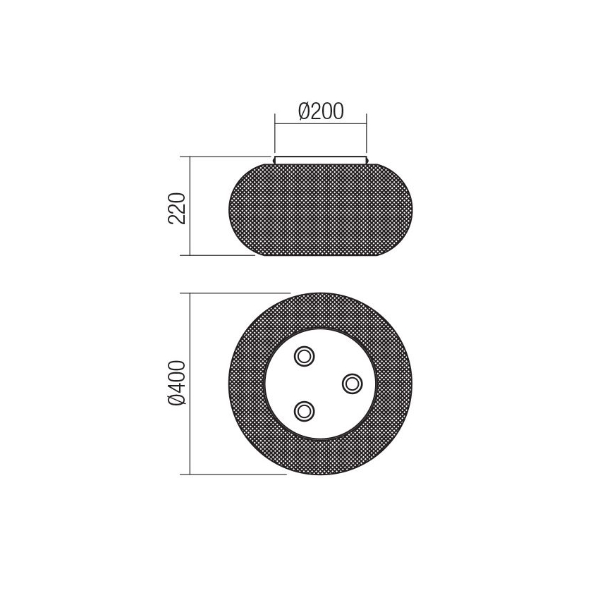 Redo 01-3139 - Iluminação de teto CROKET 3xE27/42W/230V diâmetro 40 cm dourada