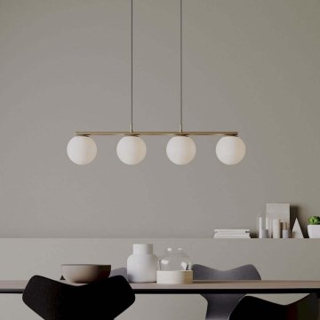 Redo 01-3155 - Candelabro suspenso BOWLING 4xE27/42W/230V dourada
