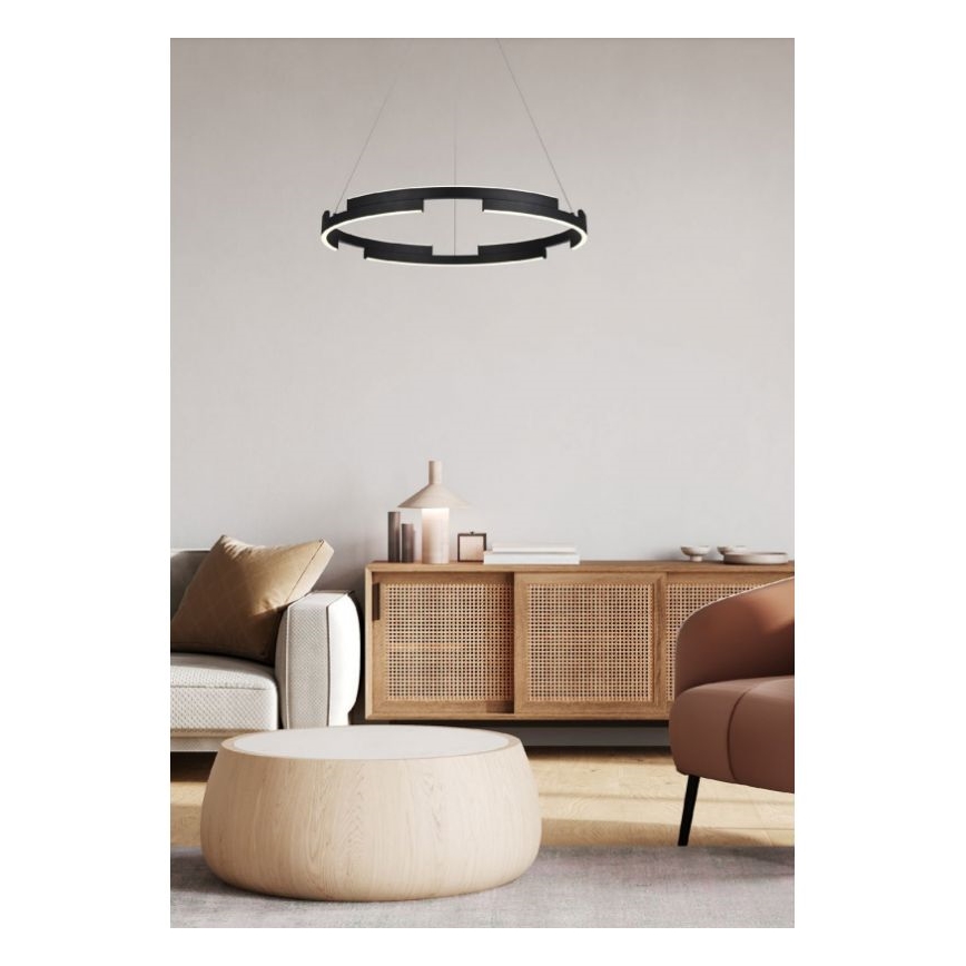 Redo 01-3173 - Candelabro suspenso LED com regulação CASTLE LED/36W/230V preto