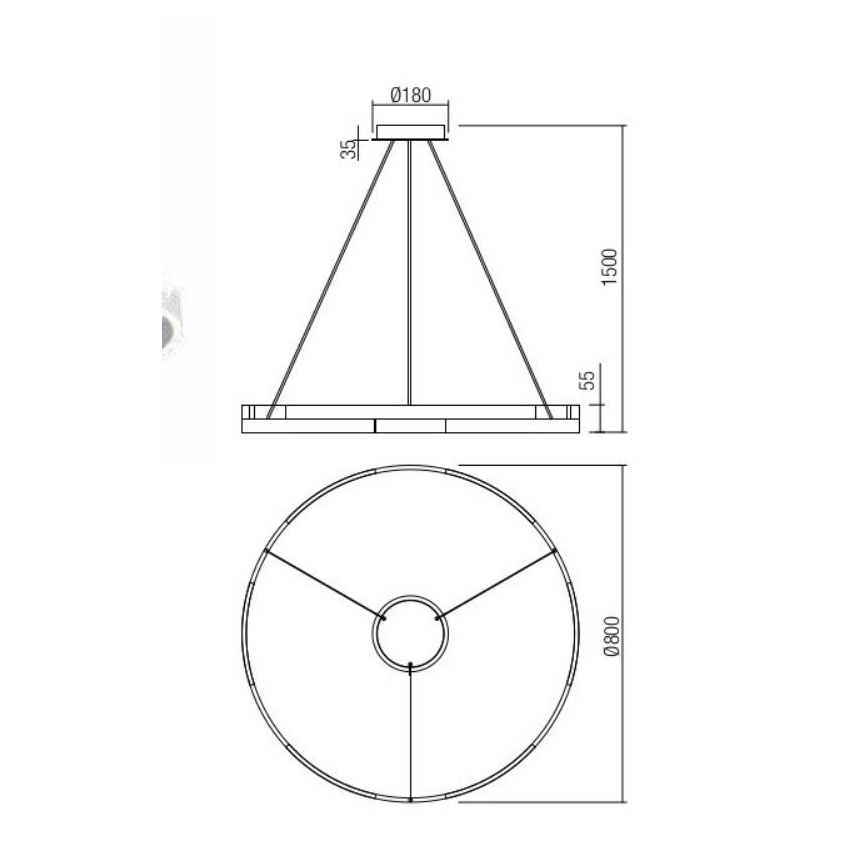 Redo 01-3175 - Candelabro suspenso LED com regulação CASTLE LED/45W/230V dourada