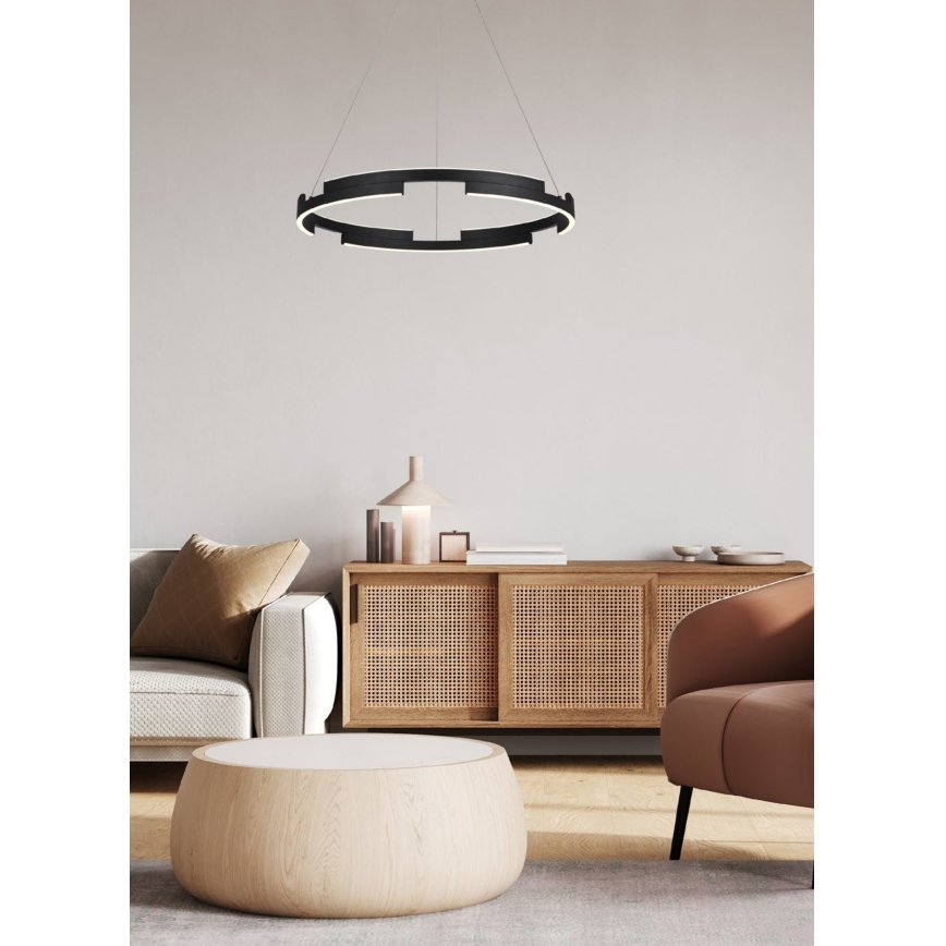 Redo 01-3176 - Candelabro suspenso LED com regulação CASTLE LED/45W/230V preto