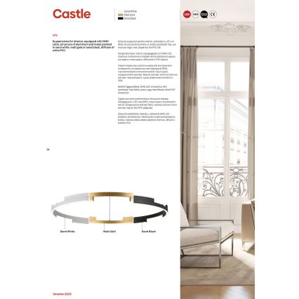 Redo 01-3176 - Candelabro suspenso LED com regulação CASTLE LED/45W/230V preto