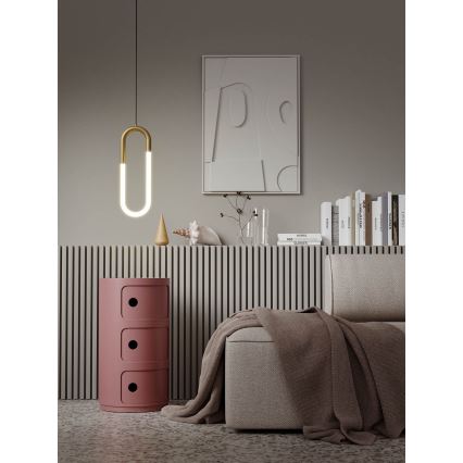 Redo 01-3183 - Candelabro suspenso LED com regulação LATIUM LED/9W/230V latão