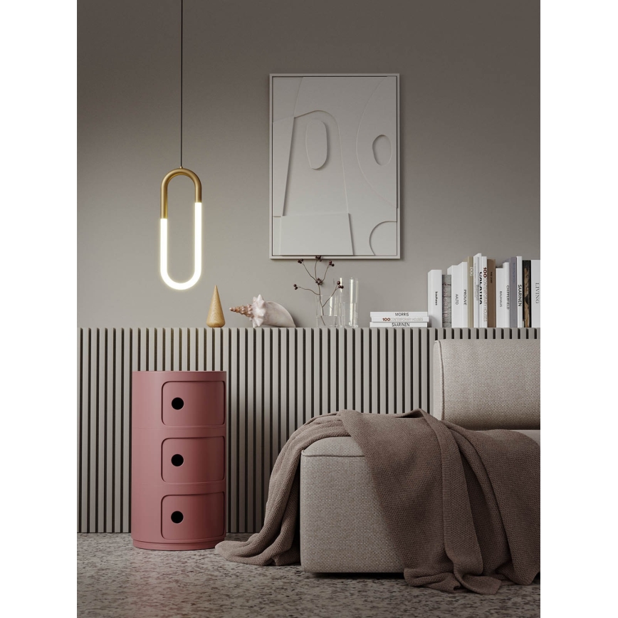 Redo 01-3183 - Candelabro suspenso LED com regulação LATIUM LED/9W/230V latão