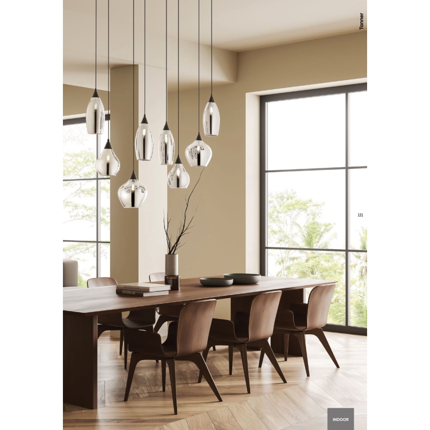 Redo 01-3189 - Candelabro suspenso TANNER 1xE14/28W/230V diâmetro 12 cm