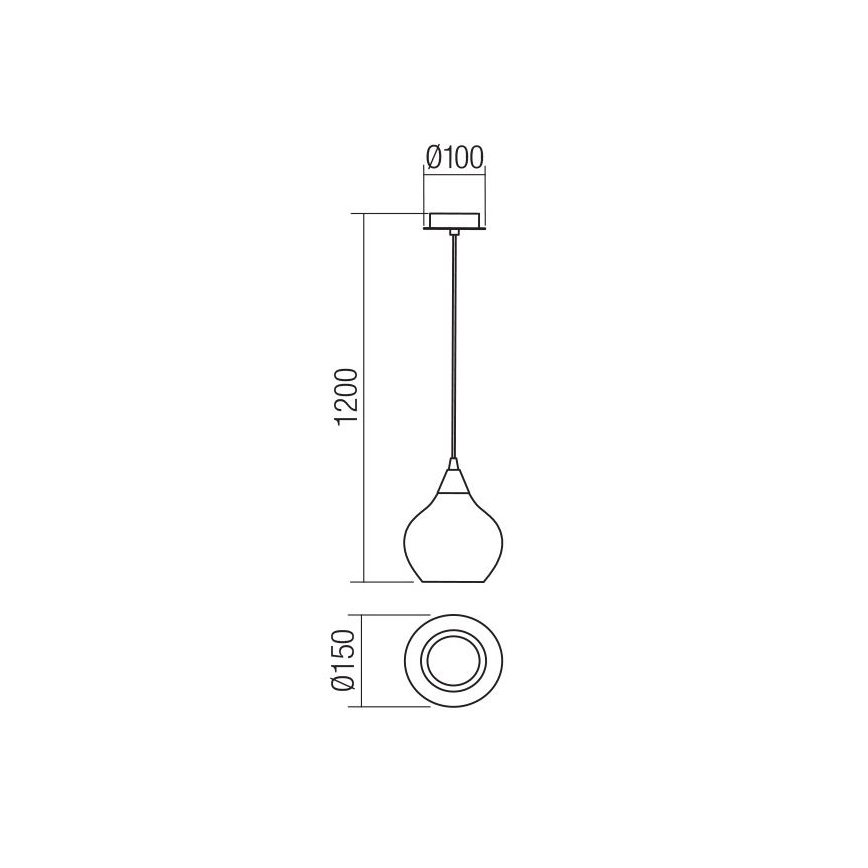Redo 01-3190 - Candelabro suspenso TANNER 1xE14/28W/230V diâmetro 15 cm