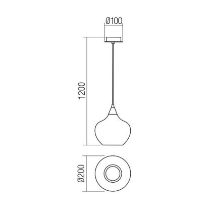 Redo 01-3191 - Candelabro suspenso TANNER 1xE14/28W/230V diâmetro 20 cm