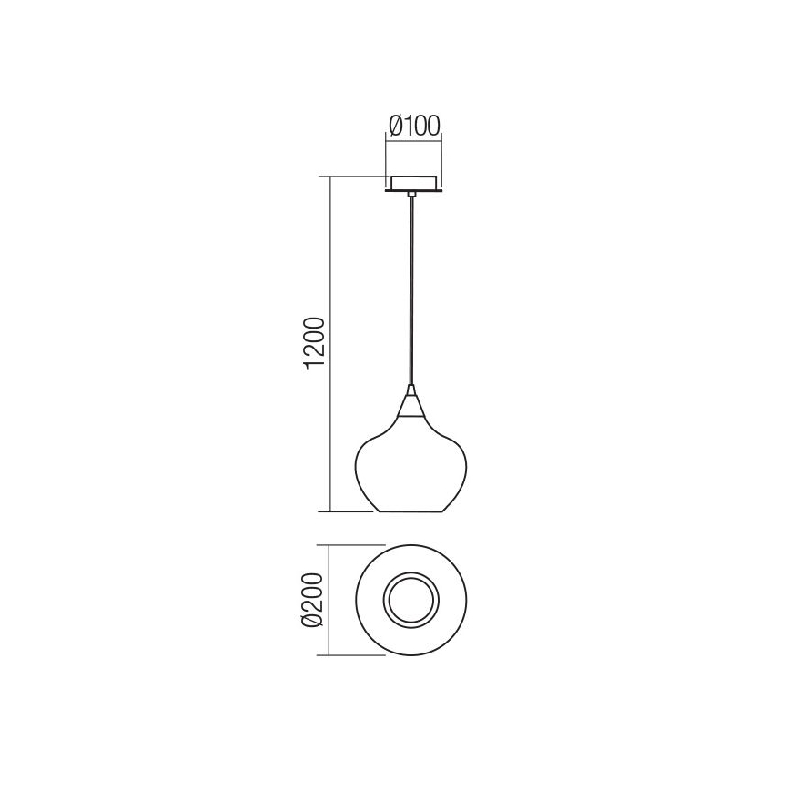 Redo 01-3191 - Candelabro suspenso TANNER 1xE14/28W/230V diâmetro 20 cm