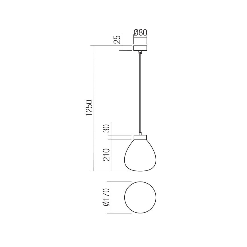Redo 01-3196 - Candeeiro suspenso LUKE 1xE27/42W/230V diâmetro 17 cm preto
