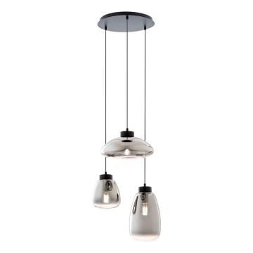 Redo 01-3197 - Candeeiro suspenso LUKE 3xE27/42W/230V diâmetro 46 cm preto
