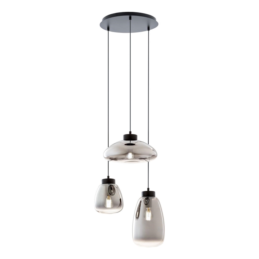 Redo 01-3197 - Candeeiro suspenso LUKE 3xE27/42W/230V diâmetro 46 cm preto