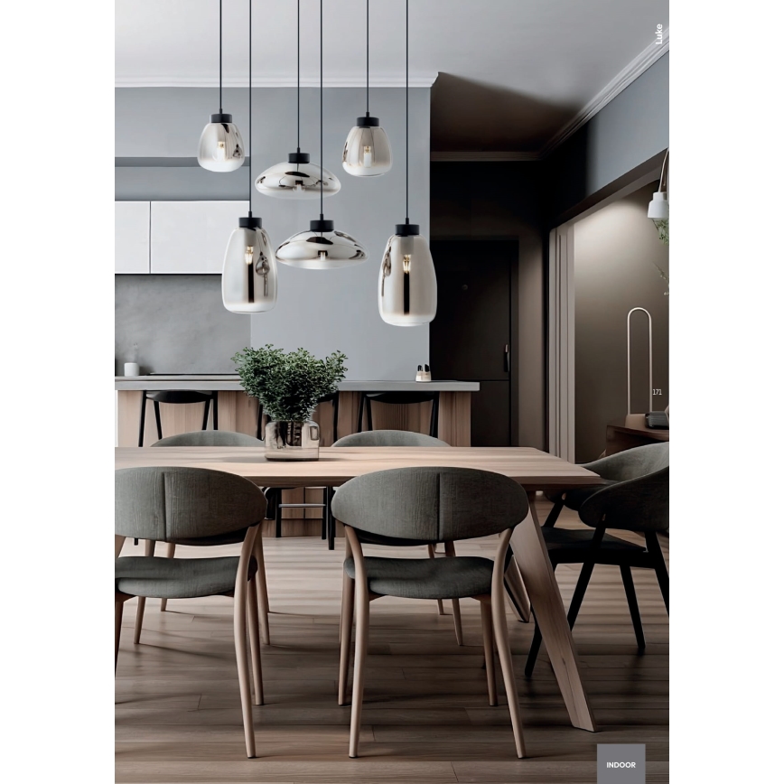 Redo 01-3197 - Candeeiro suspenso LUKE 3xE27/42W/230V diâmetro 46 cm preto