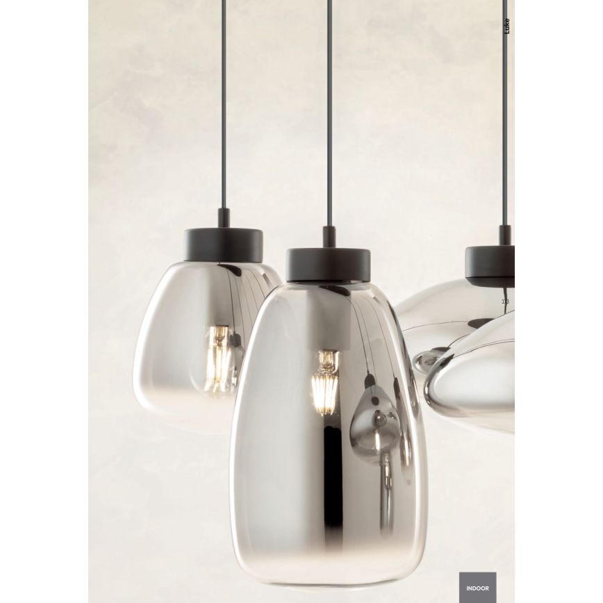 Redo 01-3197 - Candeeiro suspenso LUKE 3xE27/42W/230V diâmetro 46 cm preto