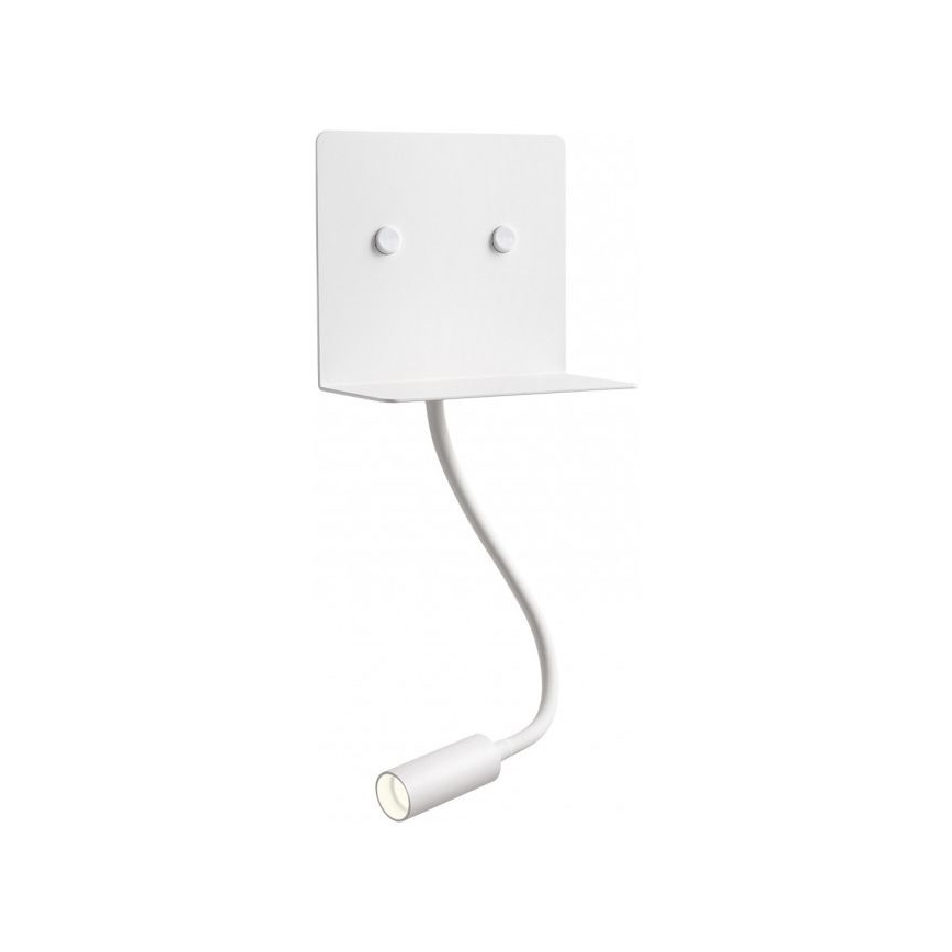 Redo 01-3210 - Iluminação de parede LED com uma pequena lâmpada flexível MOKA LED/6W + LED/3W/230V USB CRI90 branco