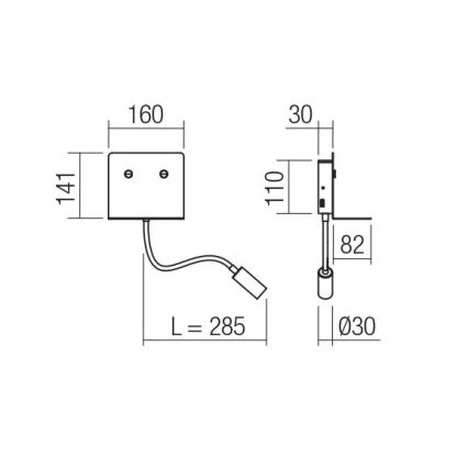 Redo 01-3210 - Iluminação de parede LED com uma pequena lâmpada flexível MOKA LED/6W + LED/3W/230V USB CRI90 branco