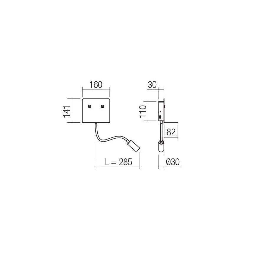 Redo 01-3210 - Iluminação de parede LED com uma pequena lâmpada flexível MOKA LED/6W + LED/3W/230V USB CRI90 branco
