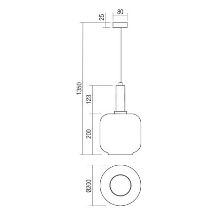 Redo 01-3213 - Candelabro suspenso BRINA 1xE27/23W/230V