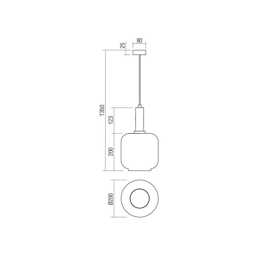 Redo 01-3213 - Candelabro suspenso BRINA 1xE27/23W/230V