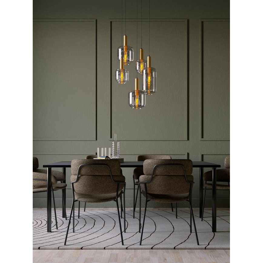 Redo 01-3214 - Candelabro suspenso BRINA 5xE27/23W/230V