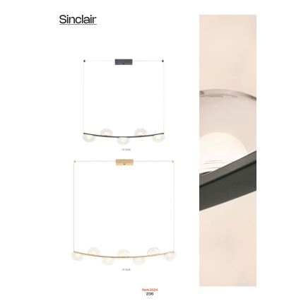 Redo 01-3243 - Candelabro suspenso LED com regulação SINCLAIR LED/35W/230V CRI 93 IP21 dourada