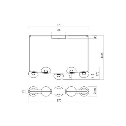 Redo 01-3243 - Candelabro suspenso LED com regulação SINCLAIR LED/35W/230V CRI 93 IP21 dourada