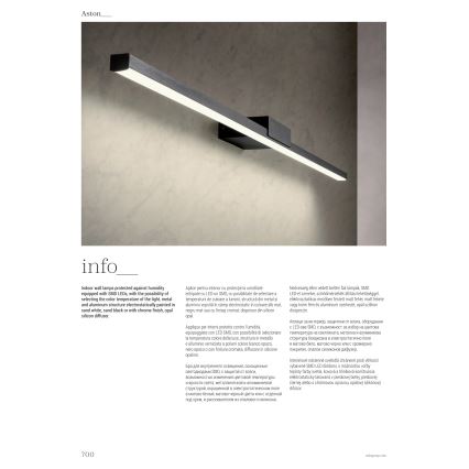 Redo 01-3268 - Iluminação de espelho para casa de banho LED ASTON LED/12W/230V 60 cm CRI 90 IP44 branco