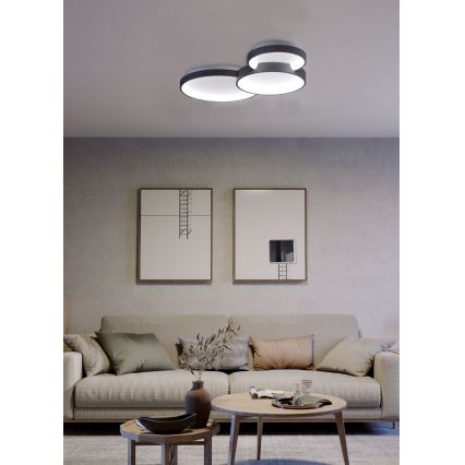 Redo 01-3375 - Iluminação de teto LED com regulação COMBI LED/72W/230V 3000/4000/6000K CRI98 preto