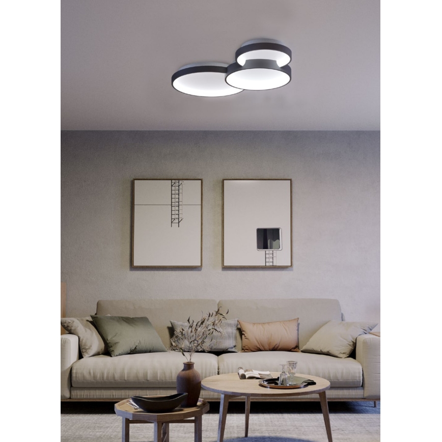 Redo 01-3375 - Iluminação de teto LED com regulação COMBI LED/72W/230V 3000/4000/6000K CRI98 preto