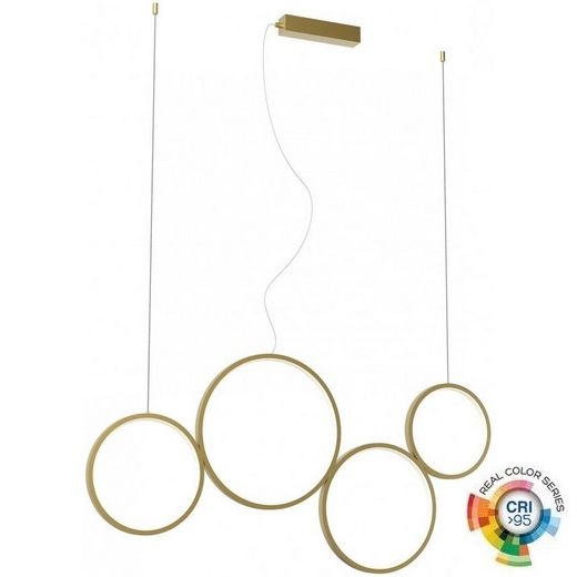 Redo 01-3383 - Candelabro suspenso LED com regulação ATHENA LED/40W/230V 3000/4000/6000K CRI98 dourada