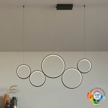 Redo 01-3384 - Candelabro suspenso LED com regulação ATHENA LED/40W/230V 3000/4000/6000K CRI98 preto