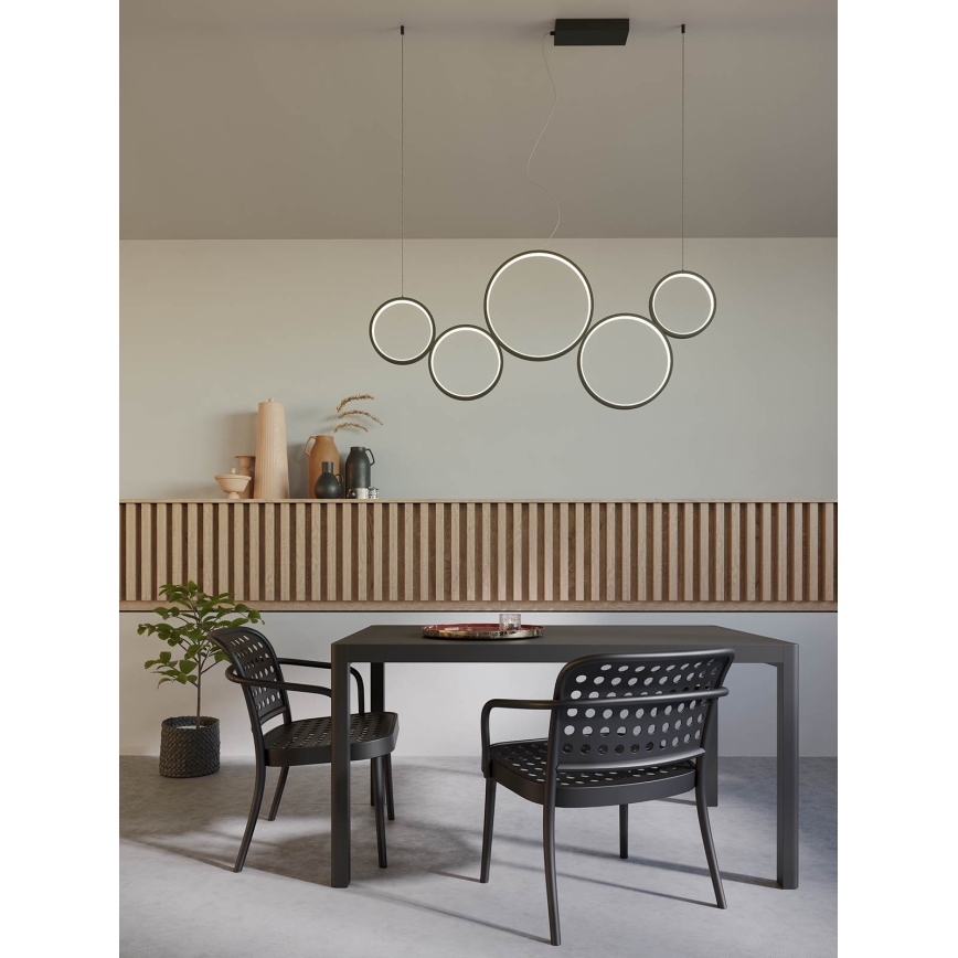 Redo 01-3384 - Candelabro suspenso LED com regulação ATHENA LED/40W/230V 3000/4000/6000K CRI98 preto