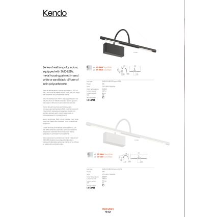 Redo 01-3467 - Iluminação de ilustração LED KENDO LED/11W/230V 51,4 cm CRI 92 preto