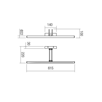 Redo 01-3470 - Iluminação de ilustração LED IKON LED/16,4W/230V 61,5 cm CRI 92 branco