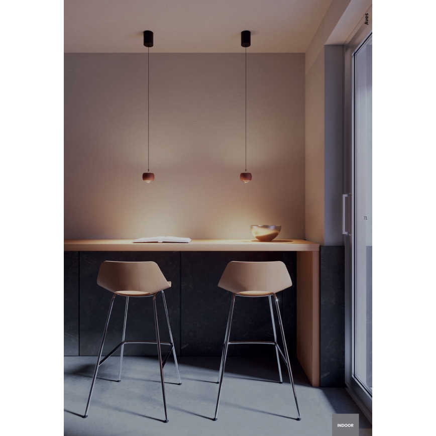 Redo 01-3548 - Candeeiro suspenso LED AVES LED/12W/230V diâmetro 9,6 cm CRI 90 cobre