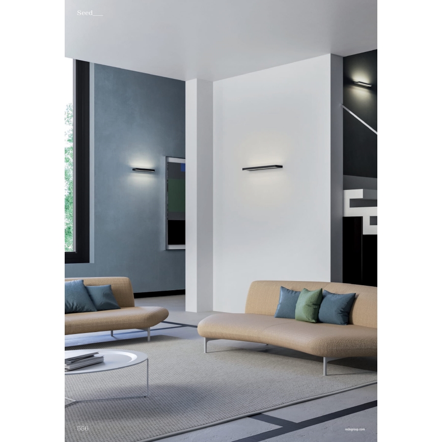 Redo 01-3553 - Iluminação de parede LED SEED LED/15W/230V preto